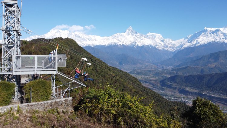 Ziplining in Pokhara